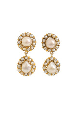 Vintage Sterling Pearl Flower Drop Earrings @ Recess LA