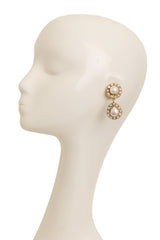 Vintage Sterling Pearl Flower Drop Earrings on mannequin @ Recess LA