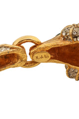 Vintage Crystal Ram Head Bracelet by Kenneth Jay Lane signature @ Recess LA
