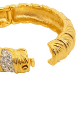 Vintage Ribbed Crystal Hinge Bracelet by Nolan Miller opening @ Recess LA