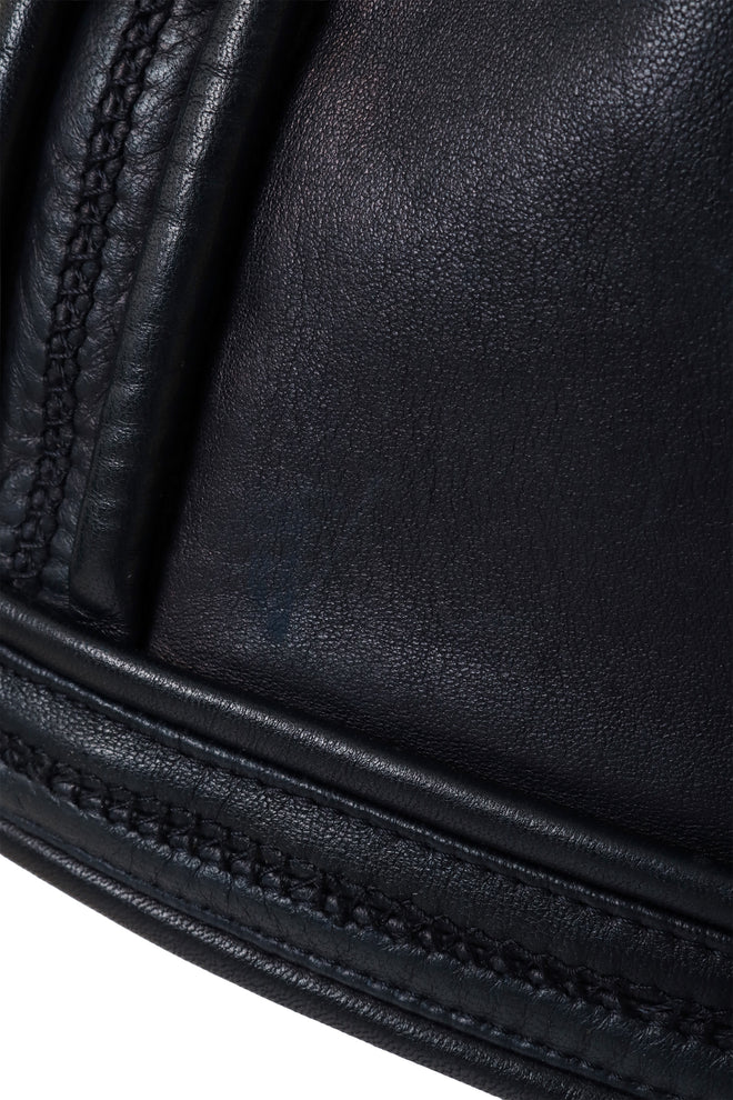 Leather Corset Waist Dress by Krizia hem scuff @ Recess LA