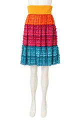 Vintage Ozbek tiered fringe skirt @ Recess LA 