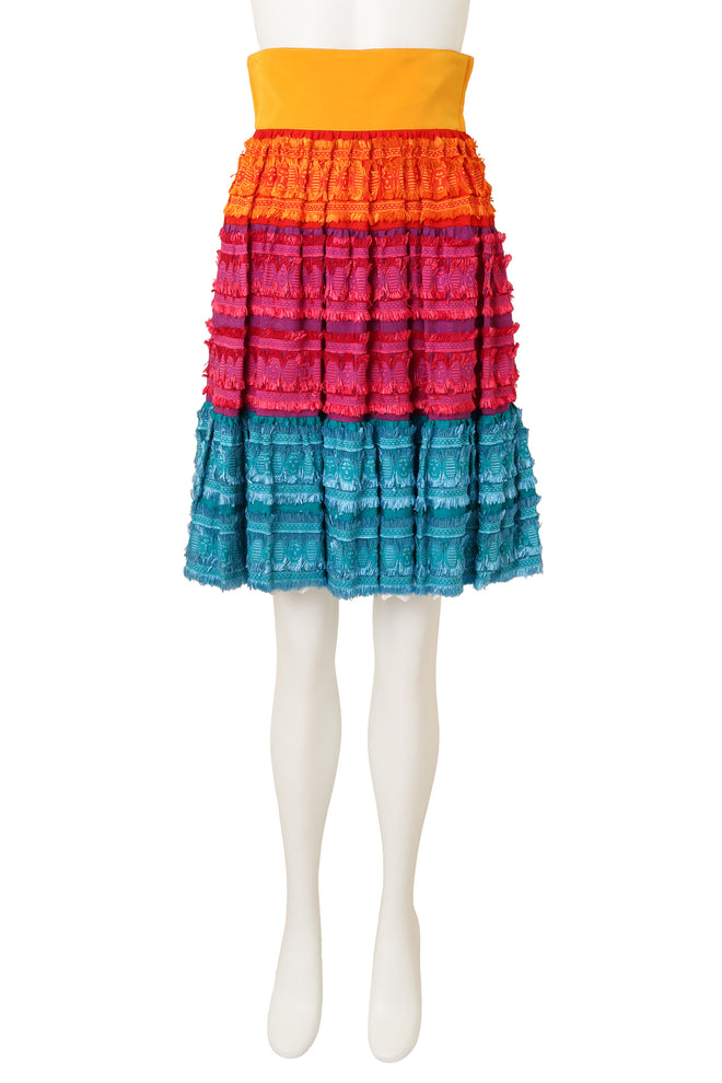 Vintage Ozbek tiered fringe skirt @ Recess LA 