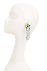 vintage Aurora Borealis Bead Fringe Earrings on mannequin @ Recess LA