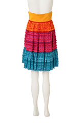 Vintage Ozbek tiered fringe skirt back @ Recess LA 
