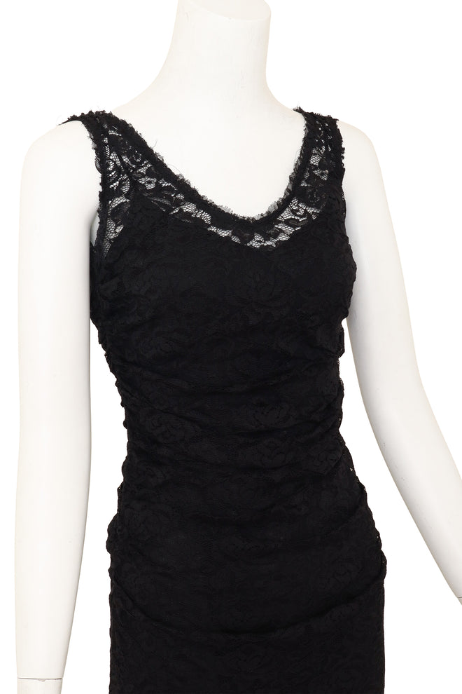 Ruched Lace Cocktail Dress by Dolce & Gabbana on mannequin close @ Recess LA