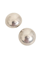 Vintage Sterling Domed Button Earrings close @ Recess LA