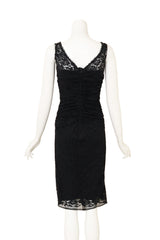 Ruched Lace Cocktail Dress by Dolce & Gabbana on mannequin back @ Recess LA