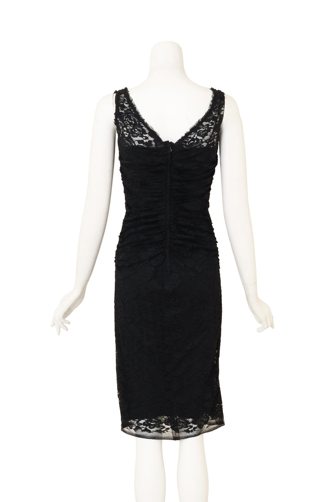Ruched Lace Cocktail Dress by Dolce & Gabbana on mannequin back @ Recess LA