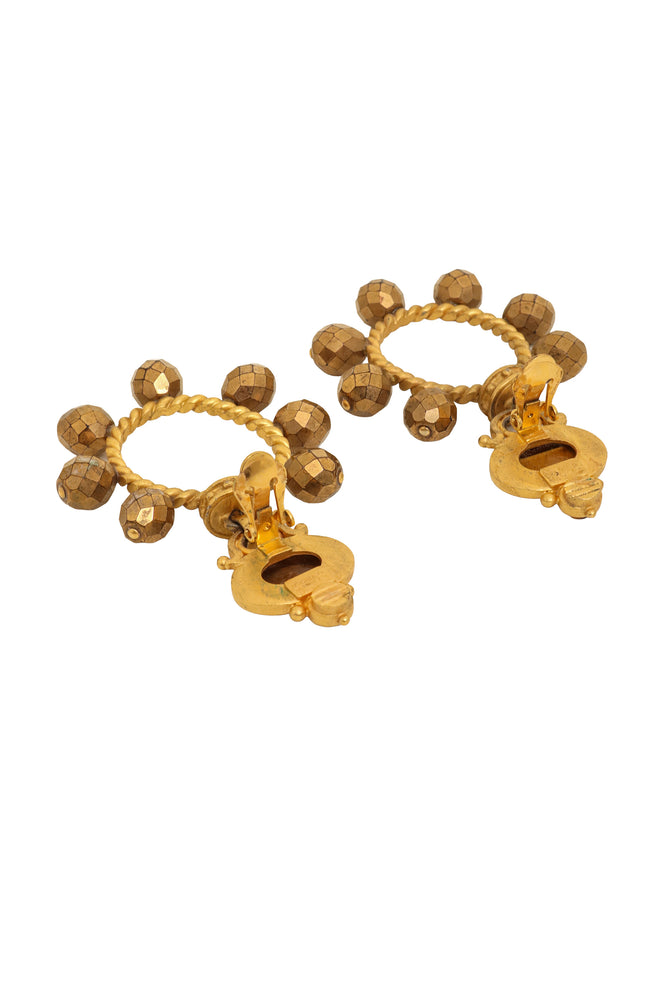 Tiger's Eye Bead Hoop Earrings by Linda Levinson backs open @ Recess LA
