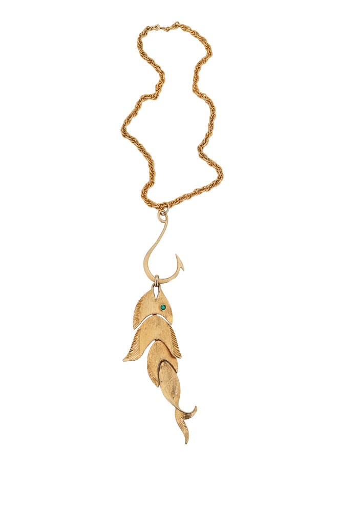 Fish Hook Pendant Necklace by Napier @ Recess LA