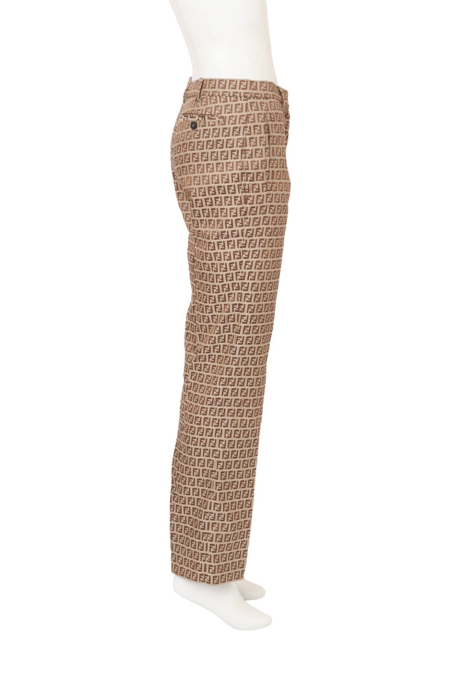 Vintage Fendi Zucca Monogram Slim Trouser on mannequin side @ Recess LA