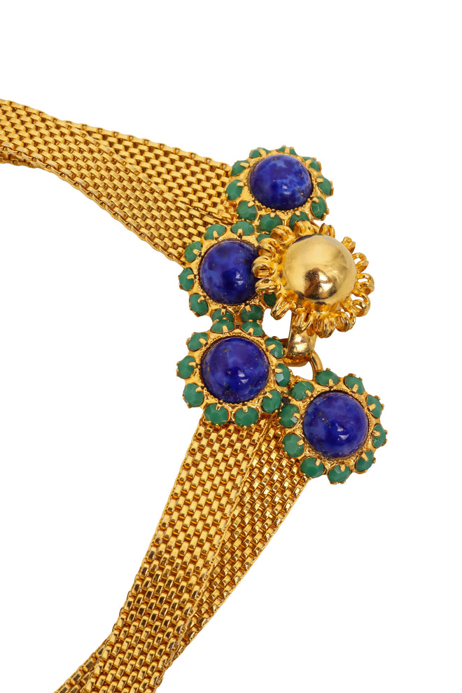 Lapis Necklace & Earrings Set by William De Lillo clasp close @ Recess LA