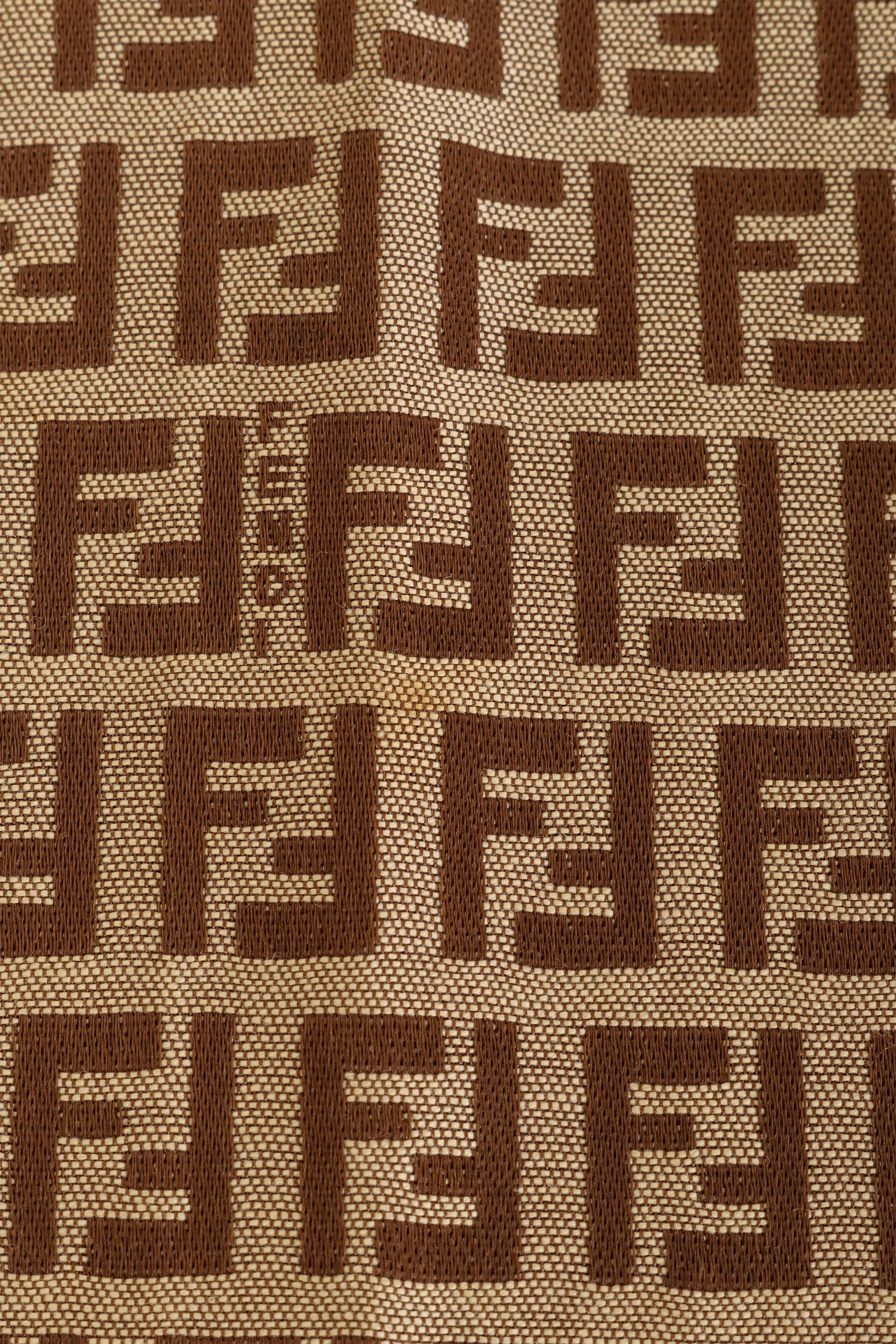 Vintage Fendi Zucca Monogram Slim Trouser stain close @ Recess LA