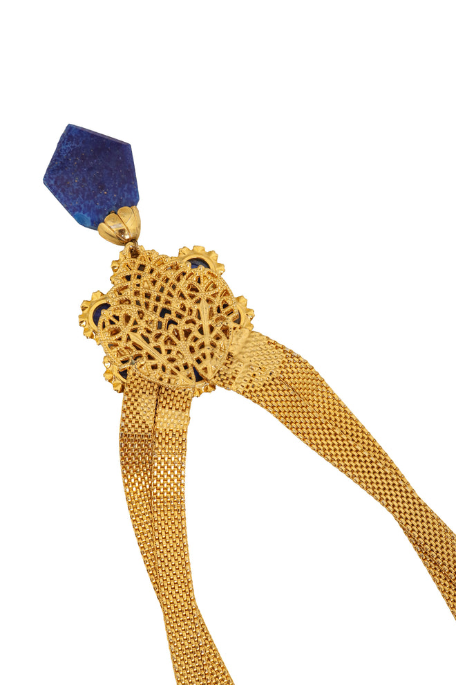 Lapis Necklace & Earrings Set by William De Lillo necklace back @ Recess LA