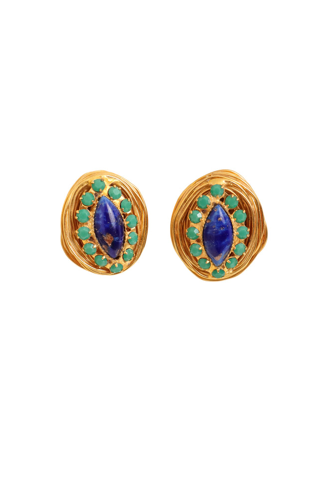 Lapis Necklace & Earrings Set by William De Lillo earrings @ Recess LA