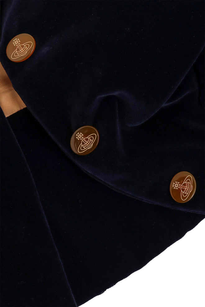 Vintage Vivienne Westwood Velvet Skirt Suit Set signature buttons @ Recess LA 
