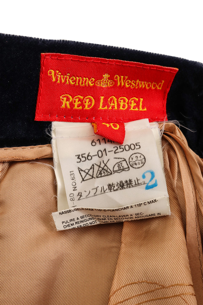 Vintage Vivienne Westwood Velvet Skirt Suit Set label 1 @ Recess LA 