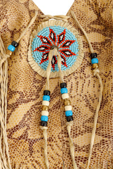 Vintage Burray Olsen Fringe Beaded Halter Top close @ Recess LA