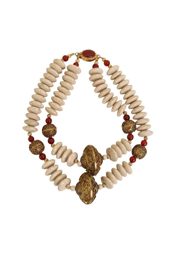 Filigree Disc Beaded Collar Necklace @ Recess LA