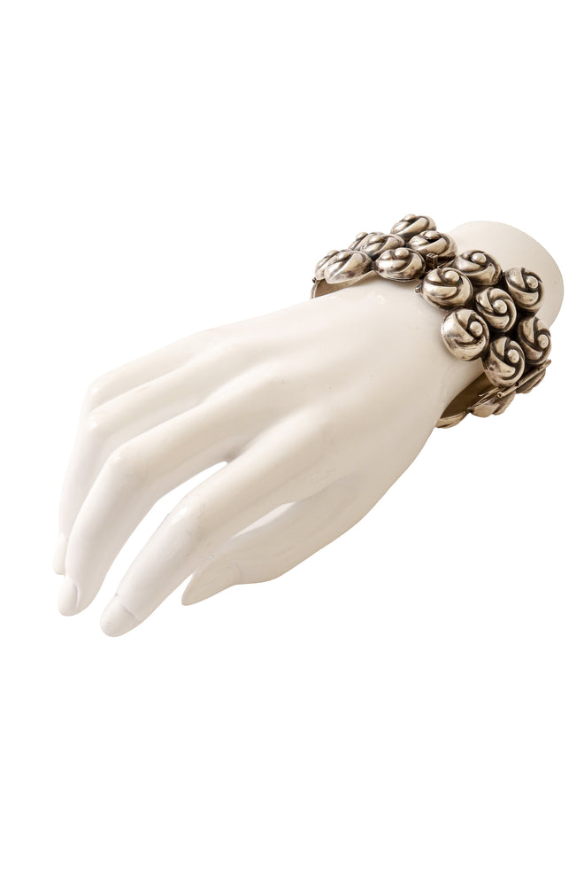 Sterling Rosette Bracelet on mannequin hand @ Recess LA