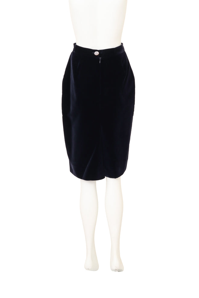 Vintage Vivienne Westwood Velvet Skirt Suit Set skirt back @ Recess LA 