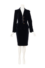 Vintage Vivienne Westwood Velvet Skirt Suit Set unbuttoned @ Recess LA 