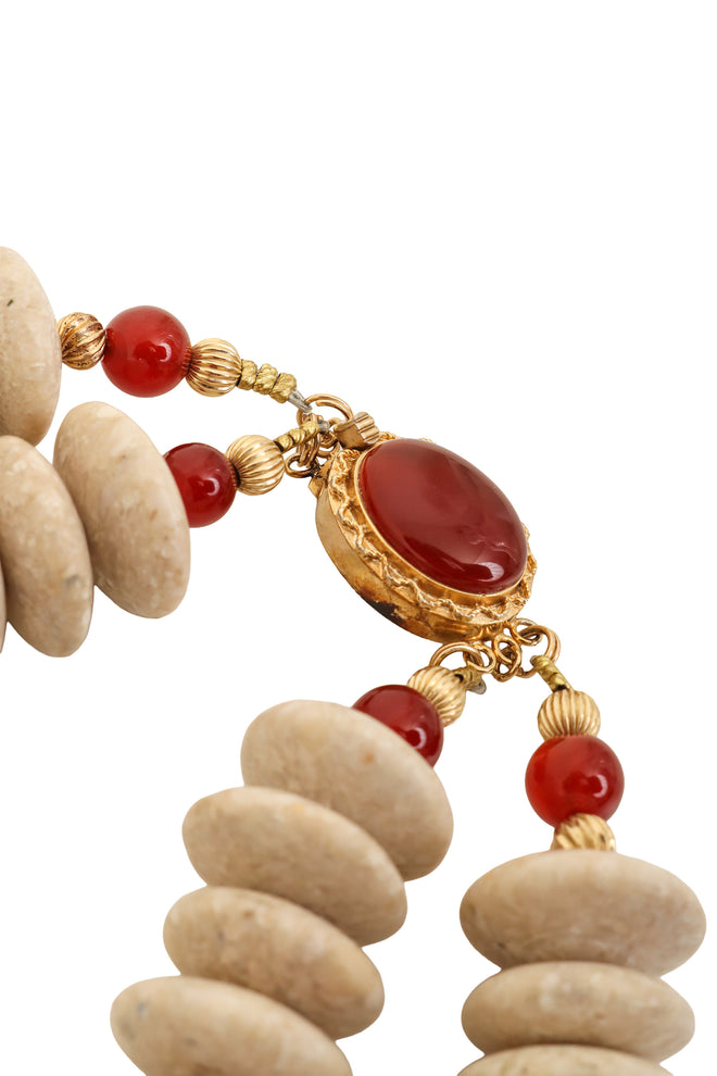 Filigree Disc Beaded Collar Necklace clasp @ Recess LA