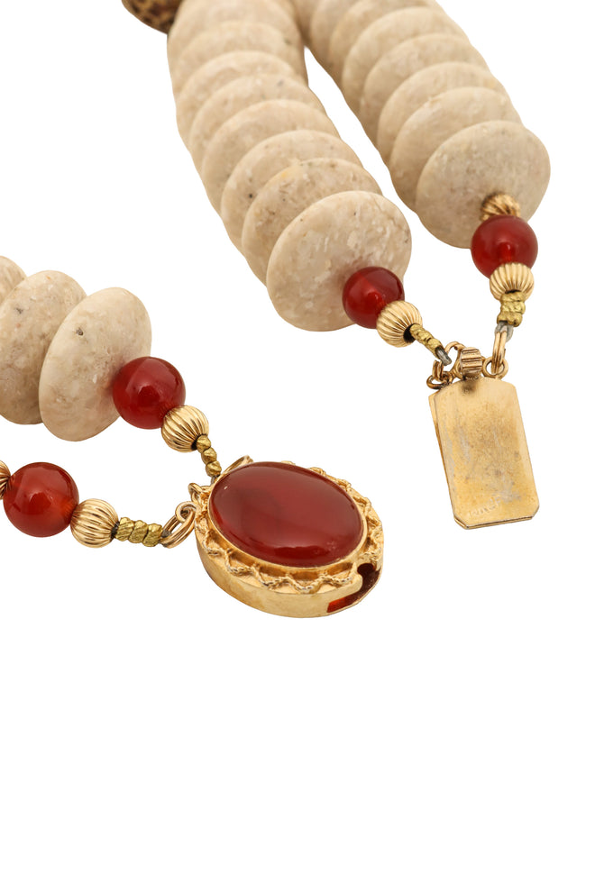 Filigree Disc Beaded Collar Necklace clasp open @ Recess LA