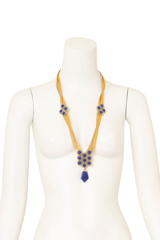 Lapis Necklace & Earrings Set by William De Lillo necklace on mannequin @ Recess LA