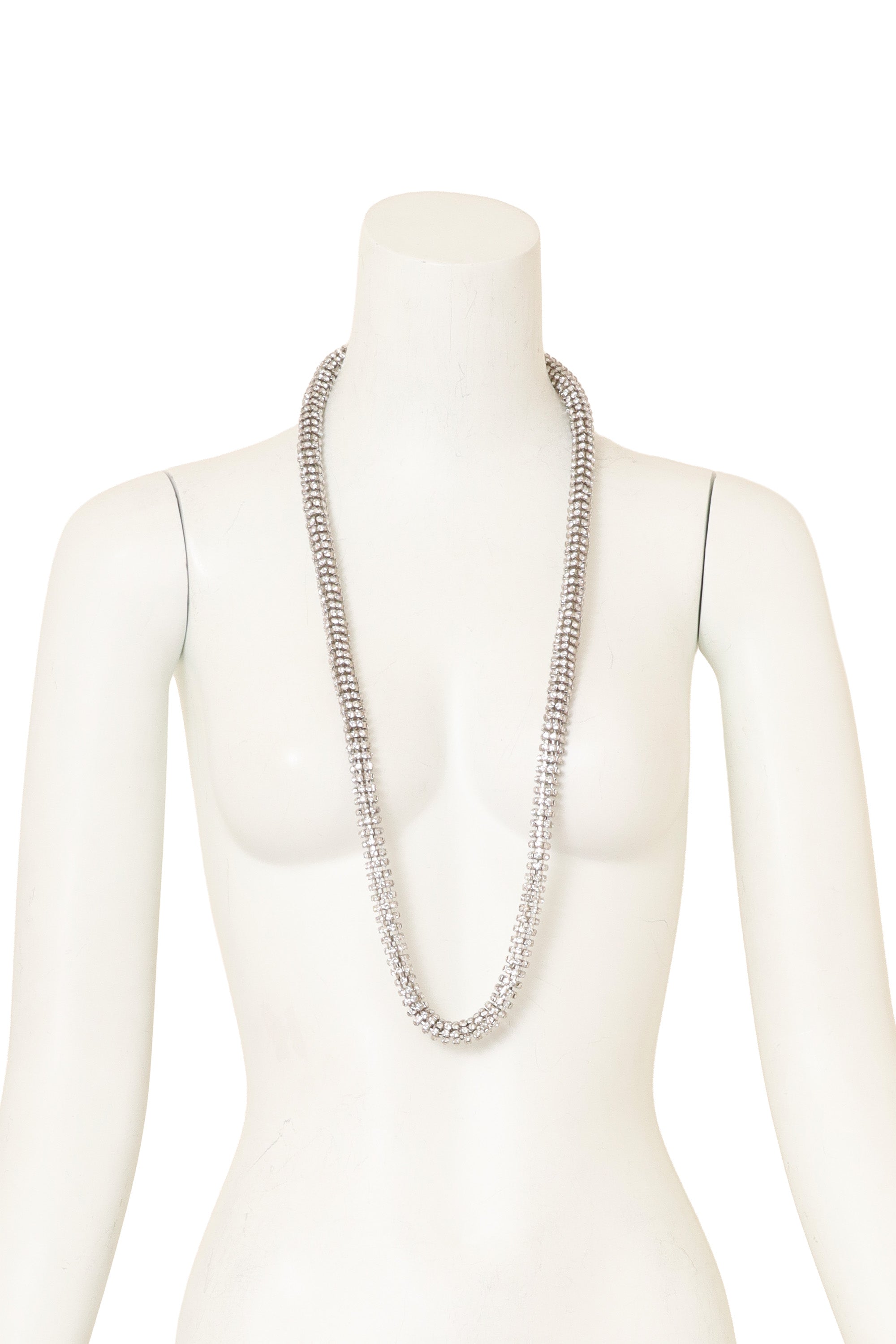 Vintage Crystal Tube Necklace on mannequin @ Recess LA
