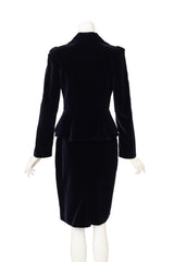 Vintage Vivienne Westwood Velvet Skirt Suit Set back @ Recess LA 