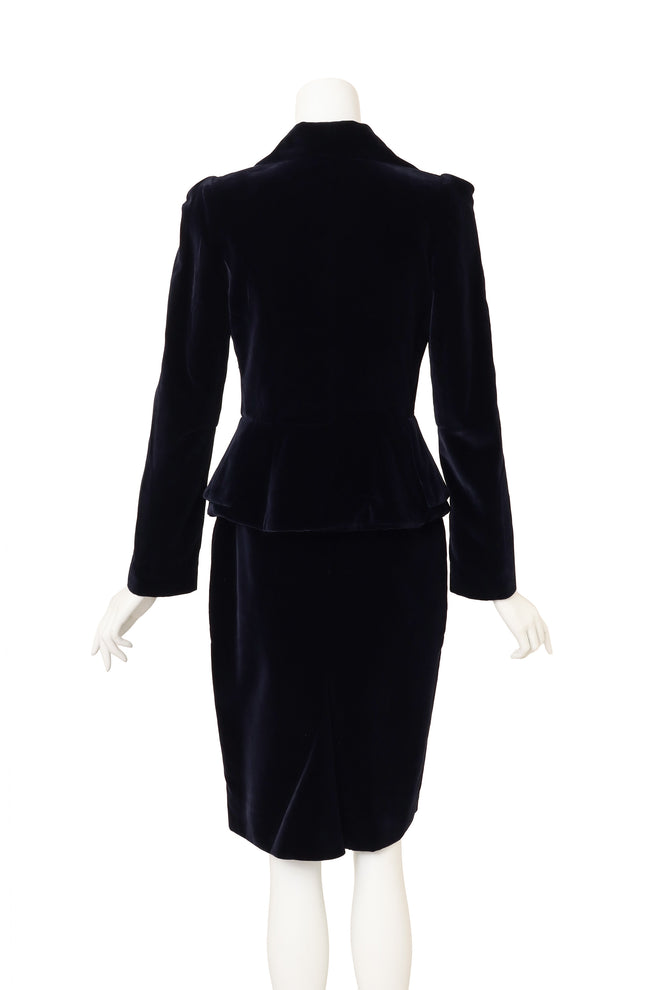 Vintage Vivienne Westwood Velvet Skirt Suit Set back @ Recess LA 