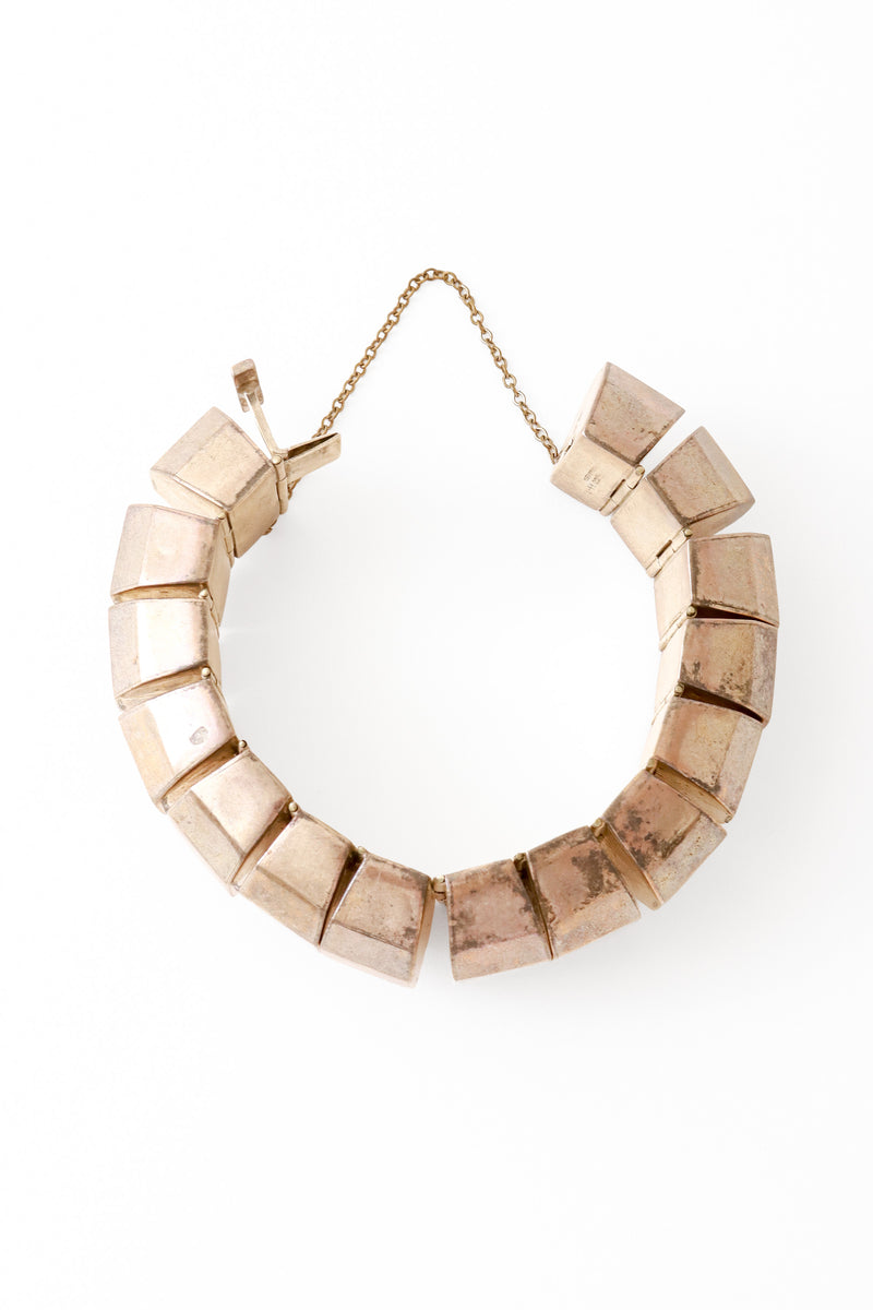 Sterling Articulated Cuff Bracelet from above @ Recess LA