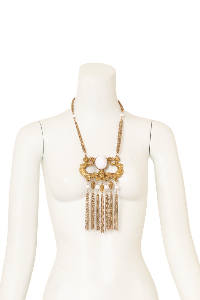 Vintage Cameo Door Knocker Necklace on mannequin @ Recess LA