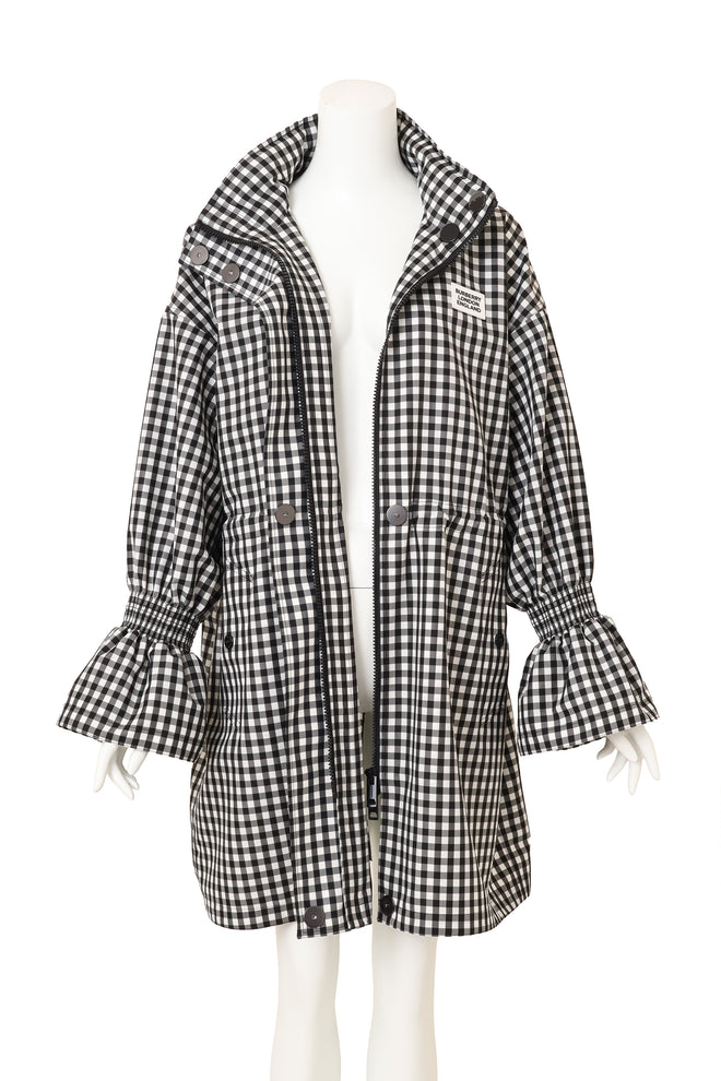Burberry 2020 S/S Gingham Ruffle Rain Coat open @ Recess LA 