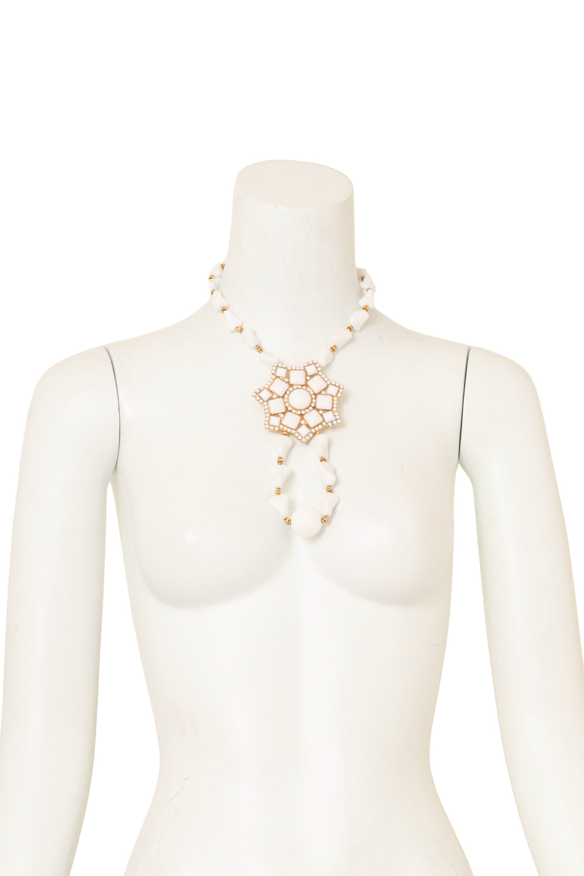 Enamel Mosaic Pendant Necklace by William De Lillo on mannequin @ Recess LA