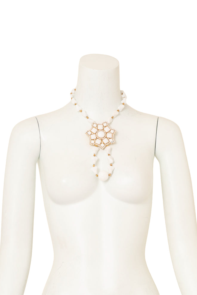 Enamel Mosaic Pendant Necklace by William De Lillo on mannequin @ Recess LA