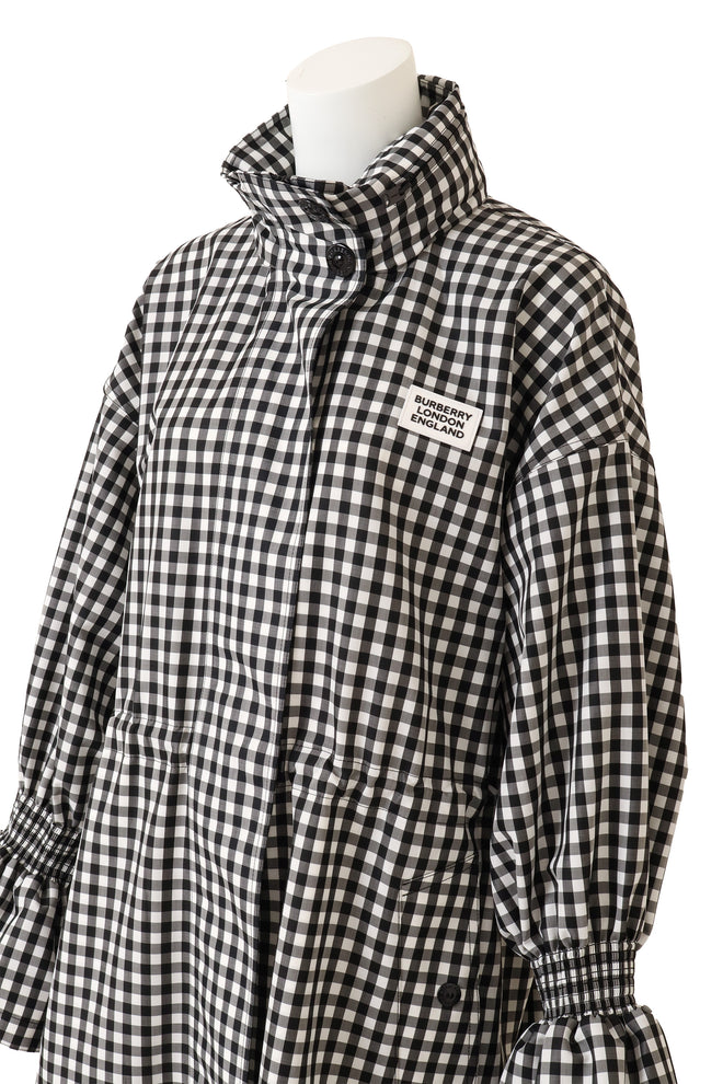 Burberry 2020 S/S Gingham Ruffle Rain Coat close up @ Recess LA 