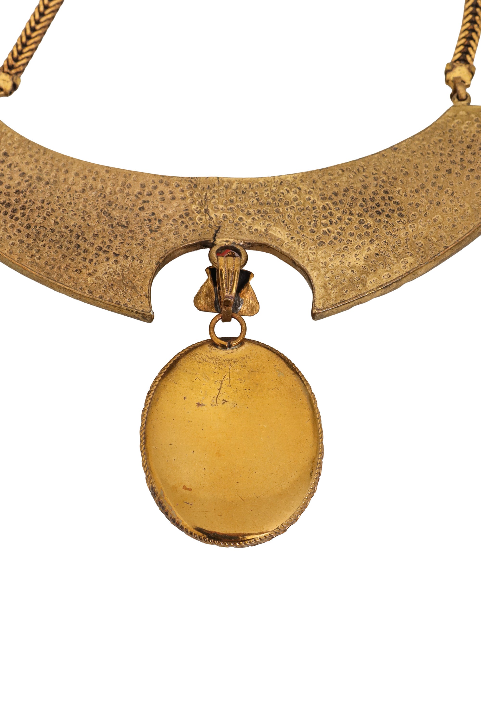 Mosaic Stone Filigree Collar Necklace back @ Recess LA