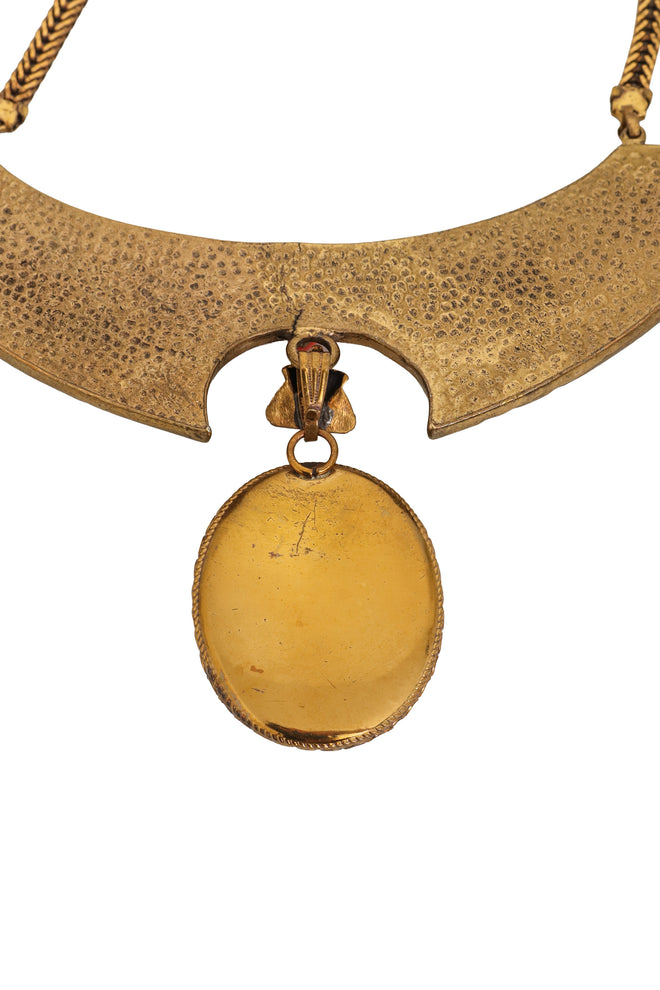 Mosaic Stone Filigree Collar Necklace back @ Recess LA