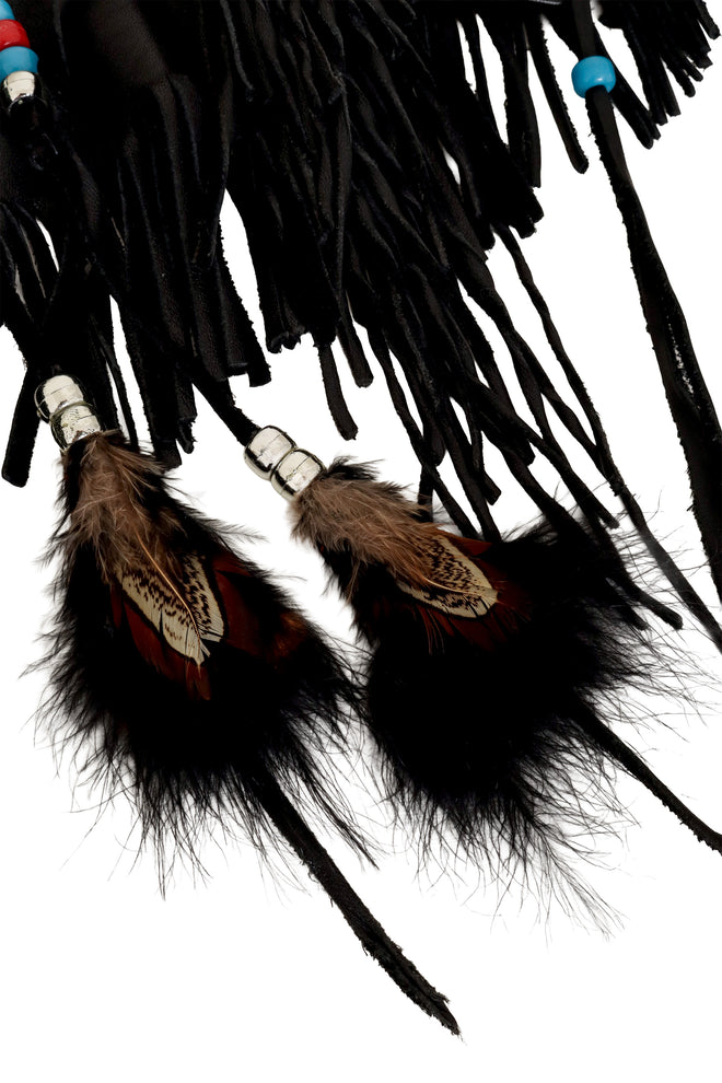 Vintage Burray Olsen Feather Fringe Halter Top feathers @ Recess LA