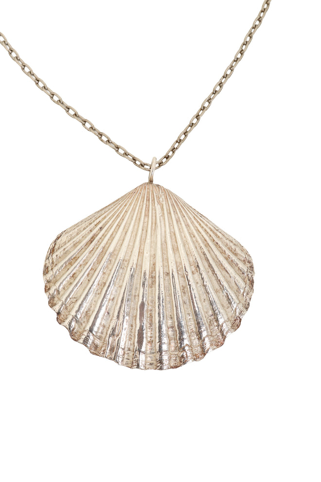 Sterling Scallop Shell Necklace pendant @ Recess LA