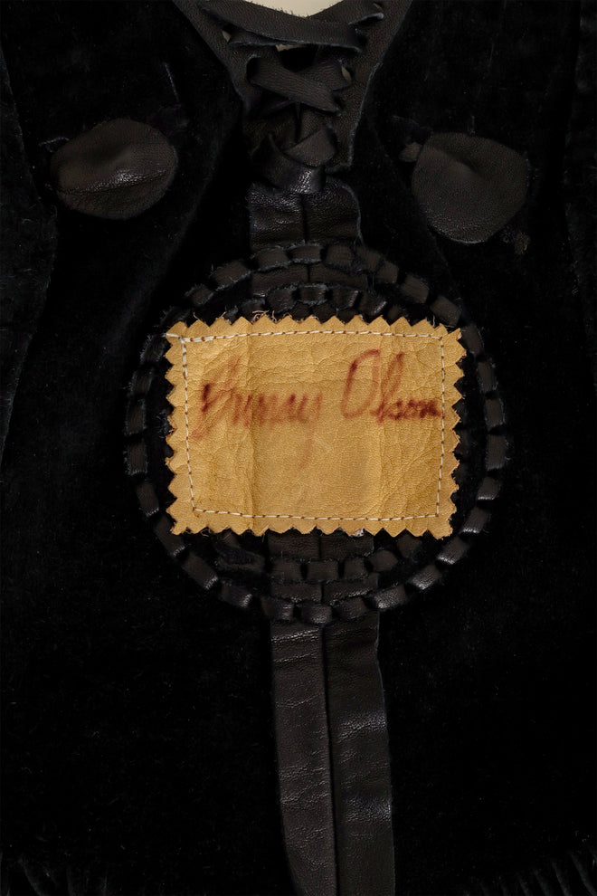 Vintage Burray Olsen Feather Fringe Halter Top label @ Recess LA
