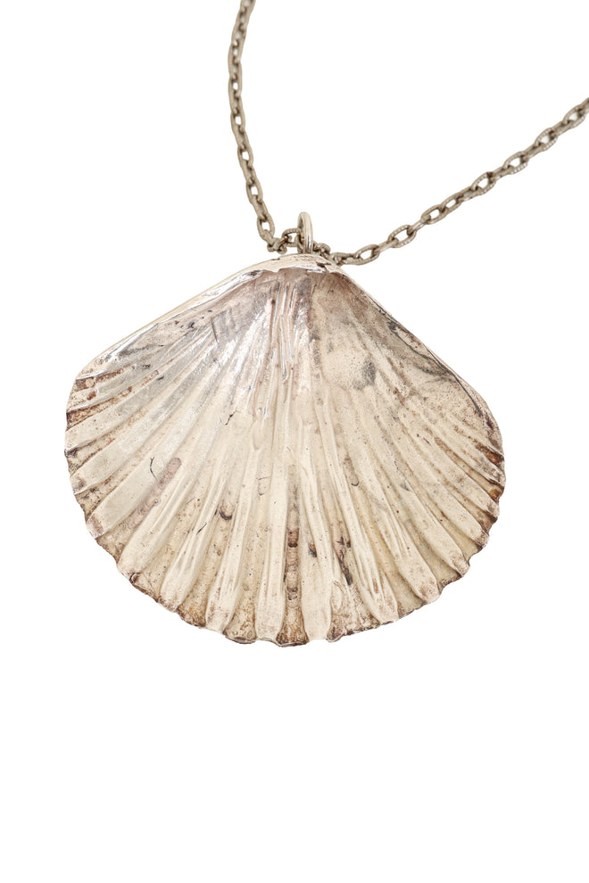 Sterling Scallop Shell Necklace pendant back @ Recess LA