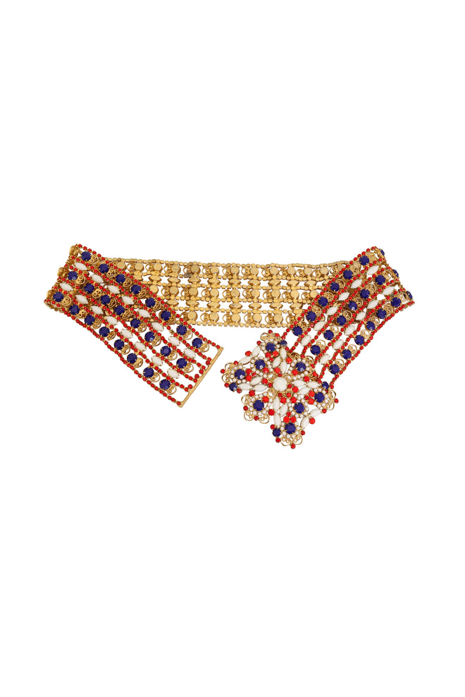 Vintage Wide Crystal Filigree Belt open @ Recess LA