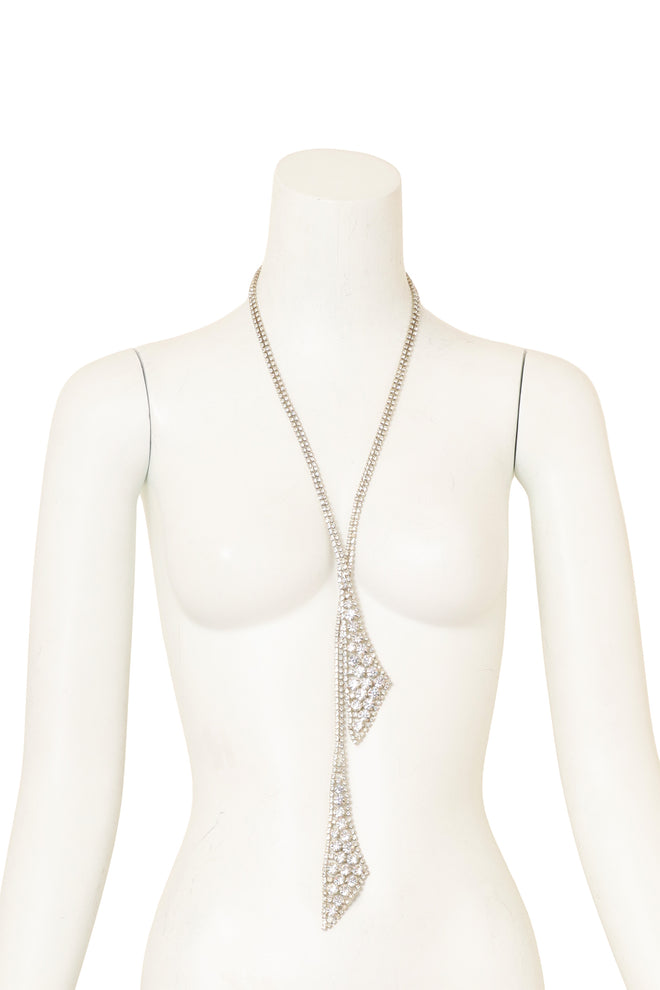 Vintage Rhinestone Lariat Scarf Necklace on mannequin @ Recess LA