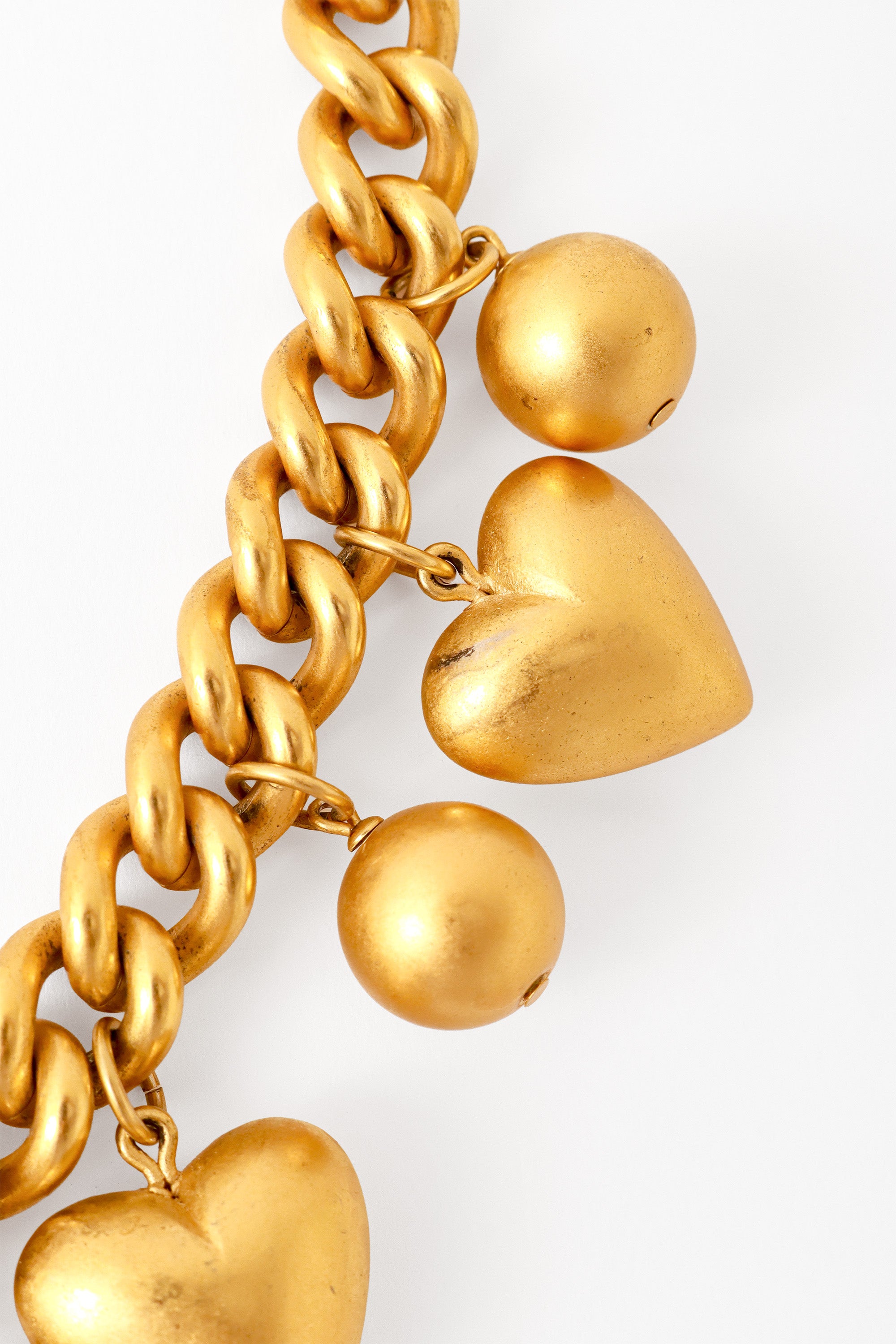 Heart & Ball Charm Necklace by Anne Klein charms close @ Recess LA
