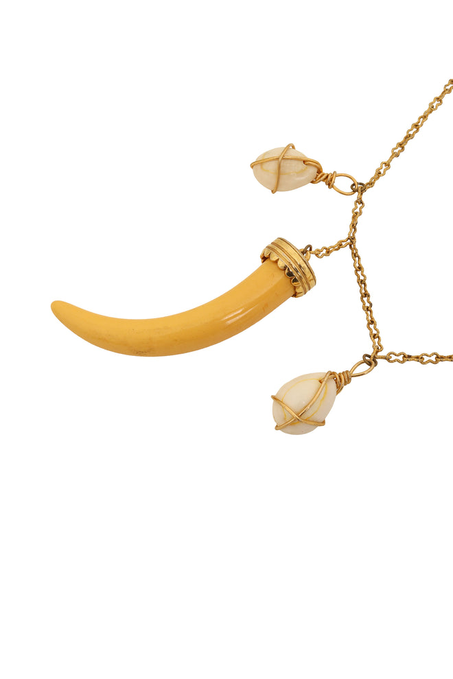 Horn Cowrie Necklace by Kenneth Lane back @ Recess LA