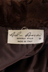 Vintage Alan Austin Leather Fur Ruffle Tiered Trench label @ Recess LA